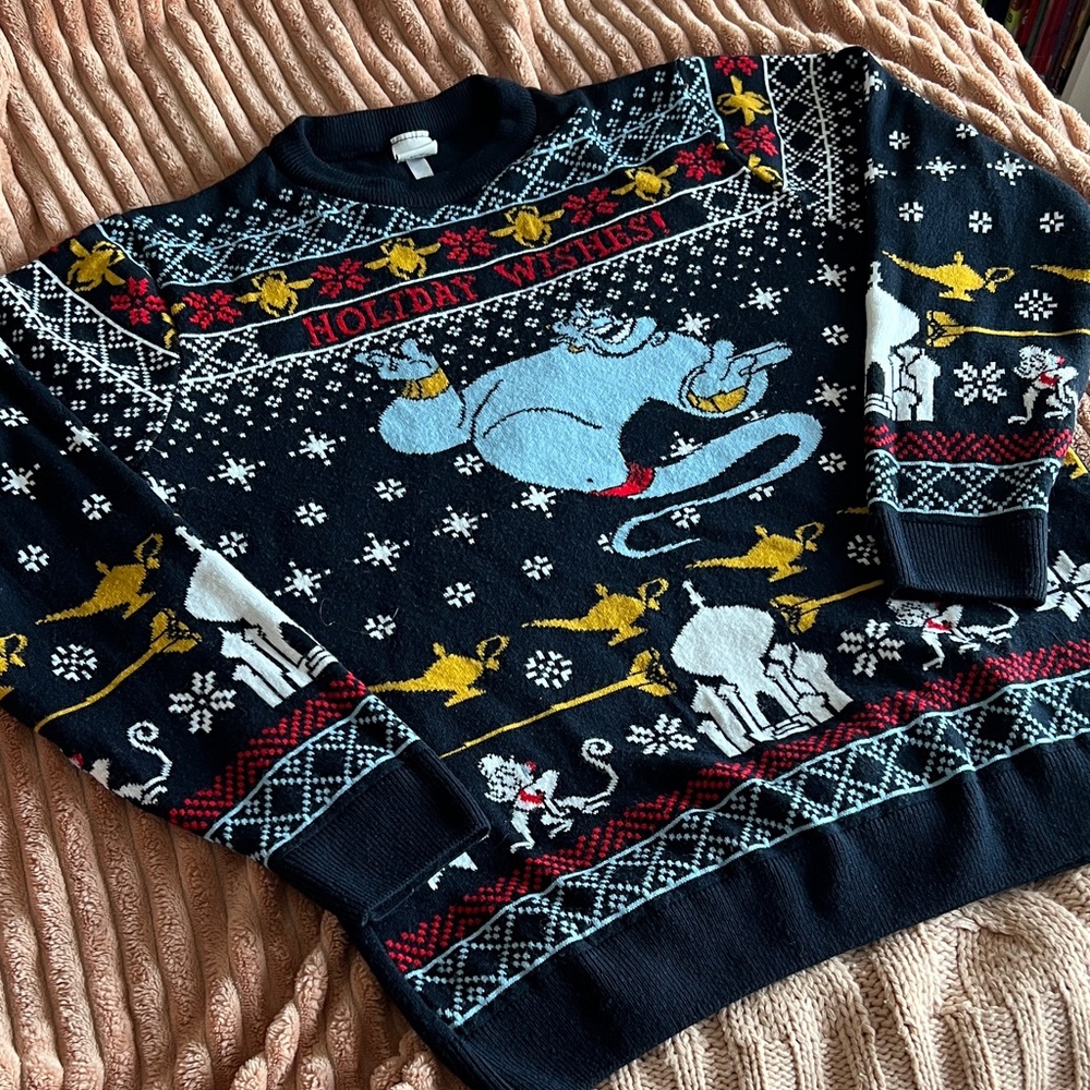 Disney Aladdin’s Holiday Wishes Knit Sweater / Men’s Large